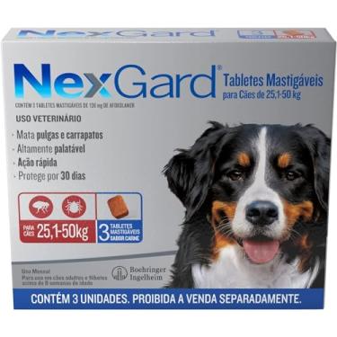 Imagem de Nexgard Antipulgas e Carrapatos 6,0gr Merial p/Cães de 25,1 a 50kg - 3 Tabletes Mastigáveis