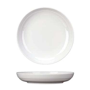 Imagem de TROSIQUANJIA Prato de fast food refogado redondo branco profundo, bolo de bolinho dim sum prato de sopa de macarrão -G3005-25,4 cm, branco