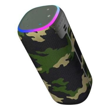 Imagem de Caixa de Som Bluetooth 60W RMS - Som Equilibrado Grave TWS Resistente a Agua 12 Horas de Bateria Luzes RGB (Camuflada)