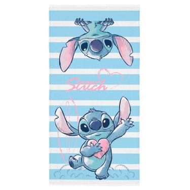 Imagem de Toalha Banho Praia Stitch Disney Aveludada Grande 140x70cm