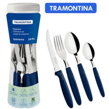 Imagem de Faqueiro Azul Tramontina Ipanema 24 Peças - Cutelaria Tramontina, Azul