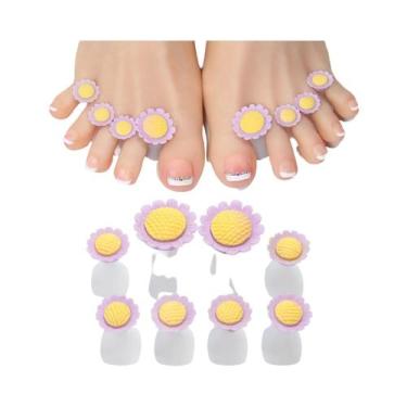 Imagem de Separadores De Dedos De Silicone Macio Com Design De Flor, Pacote Com 
