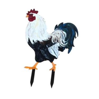 Imagem de IEUDNS Estaca de jardim de, enfeite de galinha, decoração de resina, escultura em pé, arte de quintal, escultura de animal para pátio, gramado, pátio