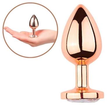 Imagem de Plug Anal em Metal Rose com Cristal Bolinha Brilhante P - SI