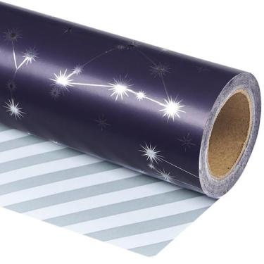 Imagem de Papel de embrulho WRAPAHOLIC Reversível Constellation 43cm x 10m