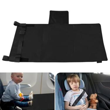 Imagem de Cama de avião infantil, extensor de assento de avião leve, cama portátil de viagem infantil, cama de avião confortável, extensor de assento de avião para bebês de fácil instalação para crianças, 76 x