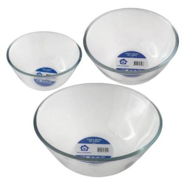Imagem de Kit 3 Bowl Tigela Cumbuca de Vidro Cozinha Quente e Frio - Sular