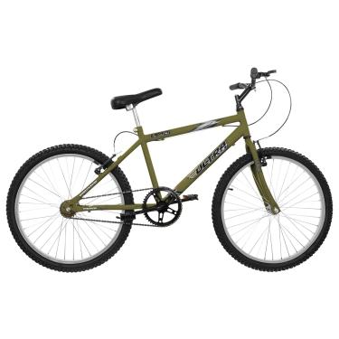 Imagem de Bicicleta de Passeio Ultra Bikes Esporte Aro 24 Reforçada Freio V-Brake Sem Marcha Verde Oliva Fosco
