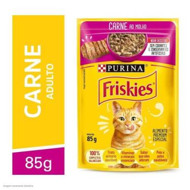 Imagem de Ração Úmida Gatos Adultos Carne 85g Friskies