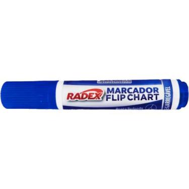 Imagem de Pincel Marcador Permanente FLIP CHART Recarregável Azul Caixa com 12 -
