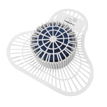 Imagem de TheMadFox Desodorizador de tela de mictório (pacote com 12), bolos de mictório com bloqueio de longa duração da brisa do oceano, telas de mictório antirespingos para homens, banheiro, aeroporto