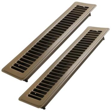 Imagem de Floor Register Howeall 35x6cm, pacote com 2 unidades, aço pesado, marr