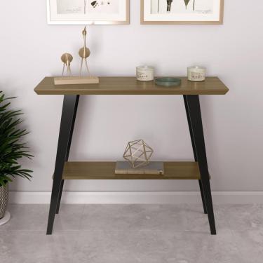 Imagem de Aparador Davi 90x30 Tampo MDF 30mm pé em Madeira Freijó/Pés Preto