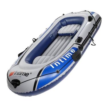 Imagem de Bote Barco Inflavel 3 Pessoas Intime Remo Inflador Reforçado Passeio Pesca Praia Lancha Iate Jetski Mar Rio