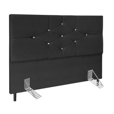 Imagem de Cabeceira Cama Box Queen 160cm Virgínia Suede Preto E Frame
