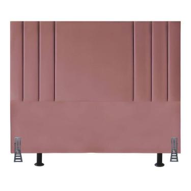 Imagem de Cabeceira Cama Box Queen Suede 160 Cm Estofada Moderna Frame Rose