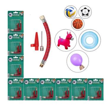 Imagem de Jogo Com 10 Kits De Bicos P/ Inflar Bola Boia Bexiga Revenda - Troya T