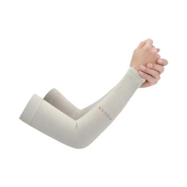 Imagem de Manguitos De Proteção Solar Em Seda Gelada Unissex, Elásticos E Fresco