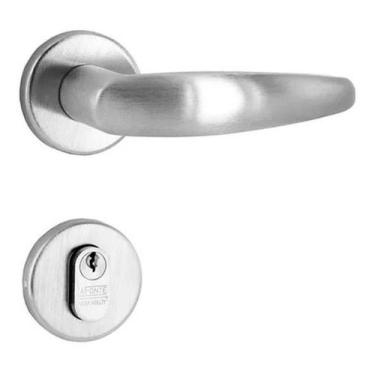 Imagem de Fechadura Lafonte 515p 55mm Externa Roseta Cromado Acetinado, Cromado 