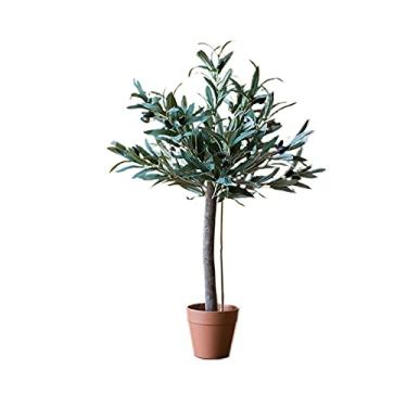 Imagem de CZCZC Árvore de bonsai artificial, oliveira artificial, 58 cm, folhas falsas de ramo de oliveira, topiária, árvore de seda, plantas artificiais realistas, árvores artificiais