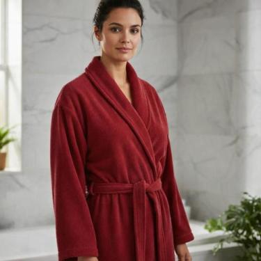 Imagem de Roupão Microfibra Attuale Antialérgico Unissex  - Corttex, Vermelho, M