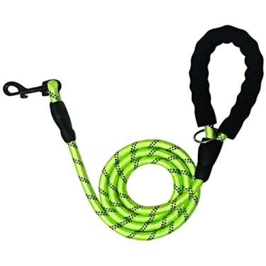 Imagem de Coleira para Cachorro de 1 5 metros Corda Nylon Espessa - com Fios Altamente Reflexivos e Cabo Espuma Resistente Cães Pequenos Médios Grandes Pets
