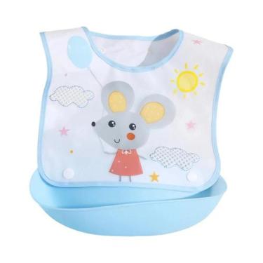 Imagem de Babador Impermeável Para Bebês Com Bolso 3D Removível Para Alimentos, 