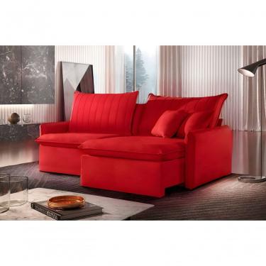 Imagem de Sofá Cama Madri Retrátil E Reclinável 220cm - Vermelho
