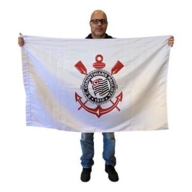 Imagem de Bandeira Corinthians Oficial Licenciada 1 Face 71 X1,28 - JC BANDEIRAS
