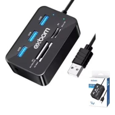 Imagem de Hub 7 Em 1 Usb 2.0 Com Leitor De Cartão Uh-r230