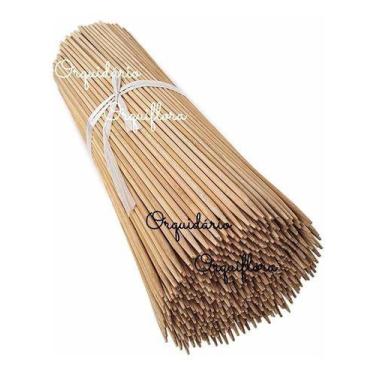 Imagem de Kit 500 Estacas Tutor De Plantas Jardinagem Haste Natural Bambu 35cm S
