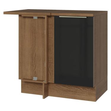 Imagem de Balcão De Canto 1 Porta Rustic/preto Lux Madesa Rustic/preto