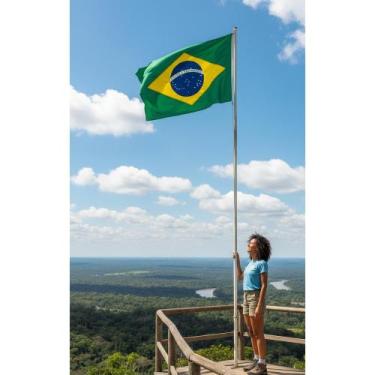 Imagem de Bandeira Brasil 1,5m x 0,90m Poliéster Dupla Face - Congratulations St