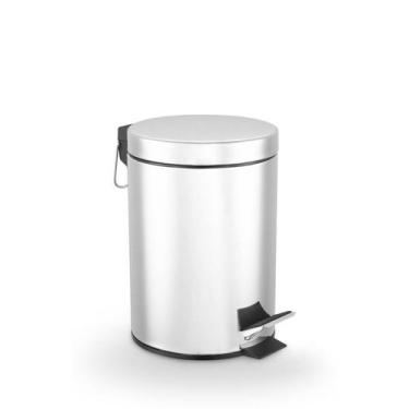 Imagem de Lixeira de Lavabo e Cozinha Inox com Pedal e Cesto Removível 5L - Powe