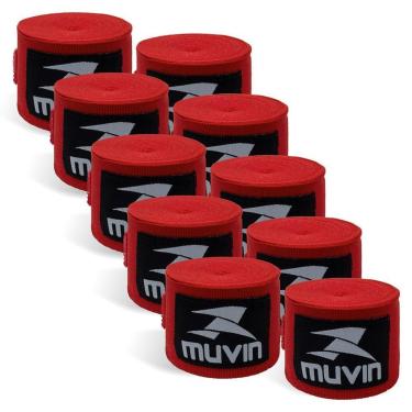 Imagem de Kit Bandagem Elástica 5m Muvin c/ 5 Pares - Boxe Muay Thai-Unissex
