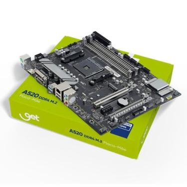 Imagem de Placa-Mãe Get A520 M2 AM4 DDR4 128GB M.2 NVMe HDMI USB 3.0