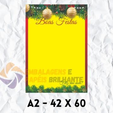 Imagem de Cartaz Boas Festas 225g 42 x 60 (A2) - 100 unidades - Embalagens e Pap