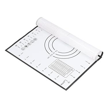 Imagem de Tapete para enrolar massa, resistente à temperatura, fácil de limpar Tapete para bolos antiderrapante antiaderente de silicone durável com medidas para cozinha(【Preto】 29 * 26 CM)