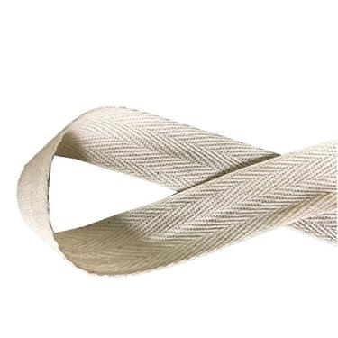 Imagem de (1.9cm -50Yard, off-white) - Twill Tape Ribbon 100% Cotton Natural Colour 1.9cm Wide 50 Yard Roll Herringbone Tape(1.9cm -50Yard, Off-white)