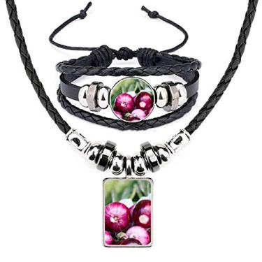 Imagem de Conjunto de joias de pulseira de couro de cebola com viabilidade da Picture Fresh