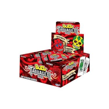 Imagem de Chiclete Tatuagem Buzzy Tribal Tutti Frutti Caixa C/100unid - 400g