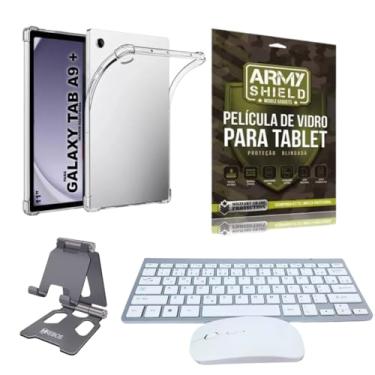 Imagem de Kit Capa AntiShock Para Galaxy Tab A9 Plus 11" + Teclado e Mouse Bluetooth + Suporte + Pelicula de Vidro 3D - ArmyShield