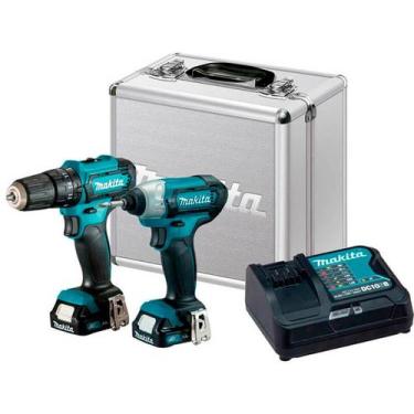 Imagem de Kit Parafusadeira De Impacto + Baterias 12v Makita CLX228SAX