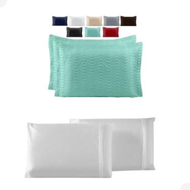 Imagem de Kit Porta Travesseiro Fronha Travesseiro + Capa Impermeável  - MR Enxo