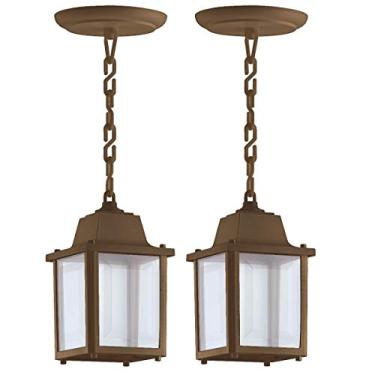 Imagem de 2 Luminaria Pendente Externo Colonial Marrom Alz15