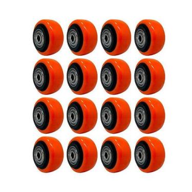 Imagem de Kit 16 un roda pvc laranja 2 pol 50kg p/ rodízio - AJAX