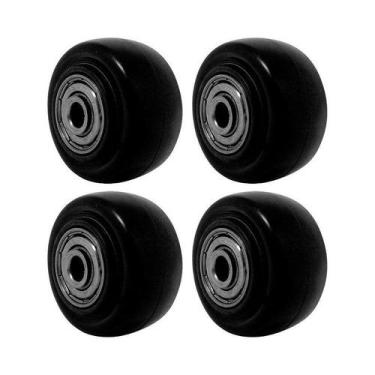 Imagem de Kit 4 un roda pvc preto 1.5/8 pol 40kg p/ rodízio - AJAX