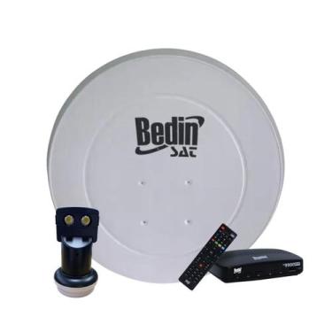 Imagem de Kit Antena Chapa Ku Com Receptor Bs9900s Lnbf Duplo Bedinsat, Kit