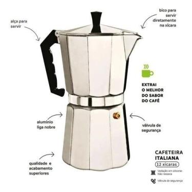 Imagem de Cafeteira Expresso Italiana Alumínio 6 Xícaras 300ml - MARKELK