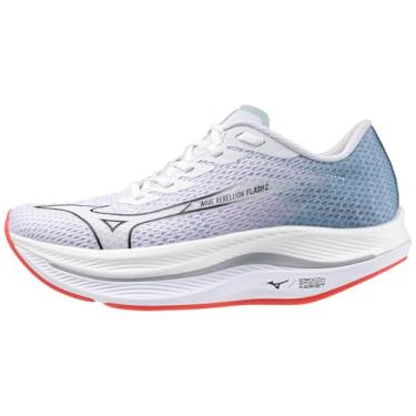 Imagem de Mizuno Tênis de corrida feminino Wave Rebellion Flash 2, Branco/preto, 11